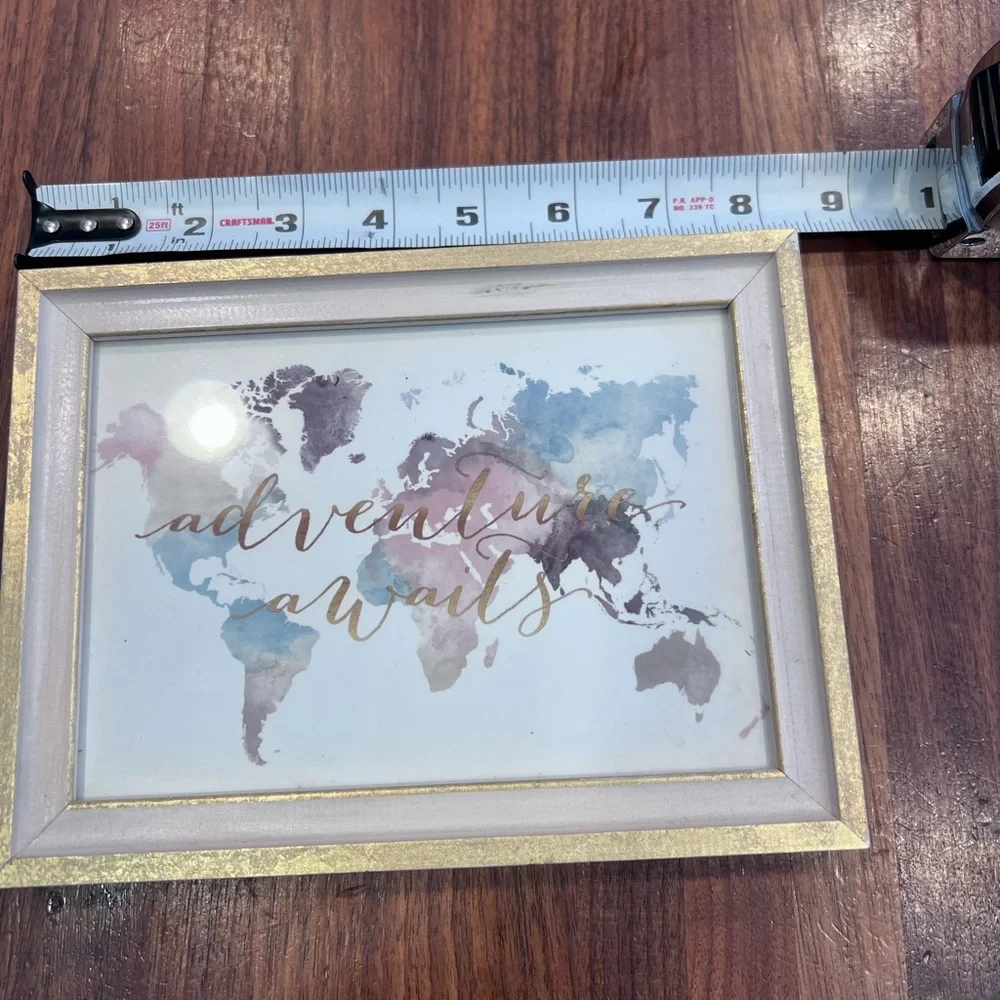 Dream Big Wooden Plaque and Adventure Awaits Framed Art Set